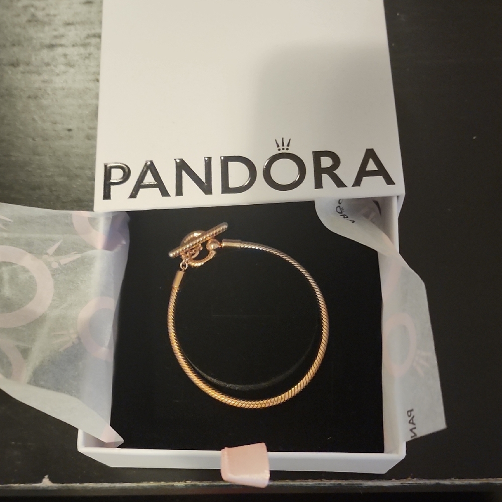 Pandora Gold and Silver Bracelet Minimalist Design 6.7